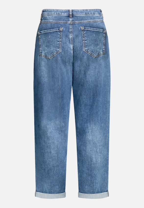 Used Look-Jeans mit Waschung / Rückseite