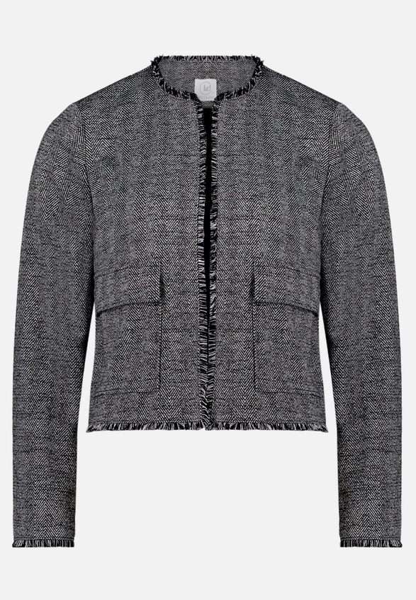 Jerseyjacke mit Fransen / Vorderseite