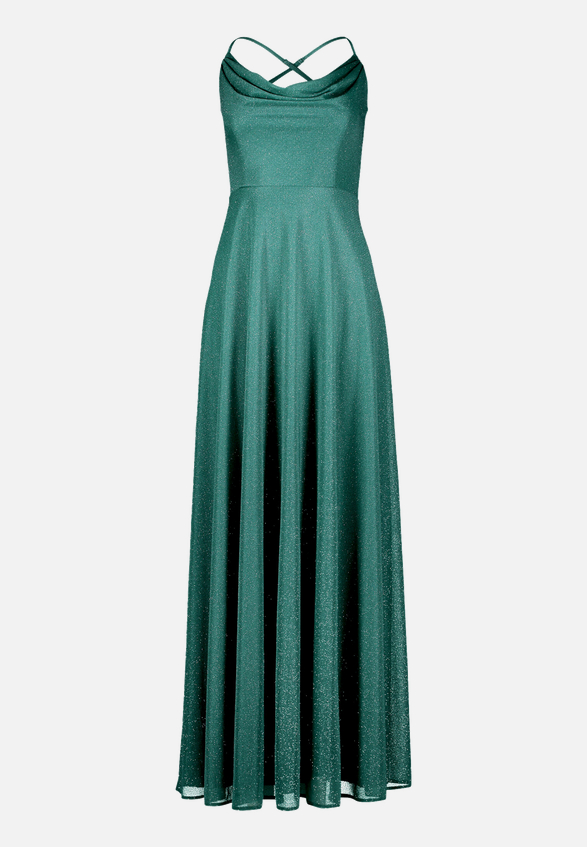 Abendkleid mit Wasserfallausschnitt / Vorderseite
