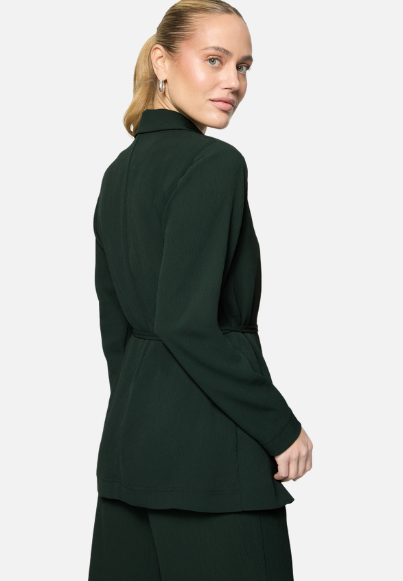 Longblazer  strukturiert mit Bindedetail  / Modellfoto Rückseite