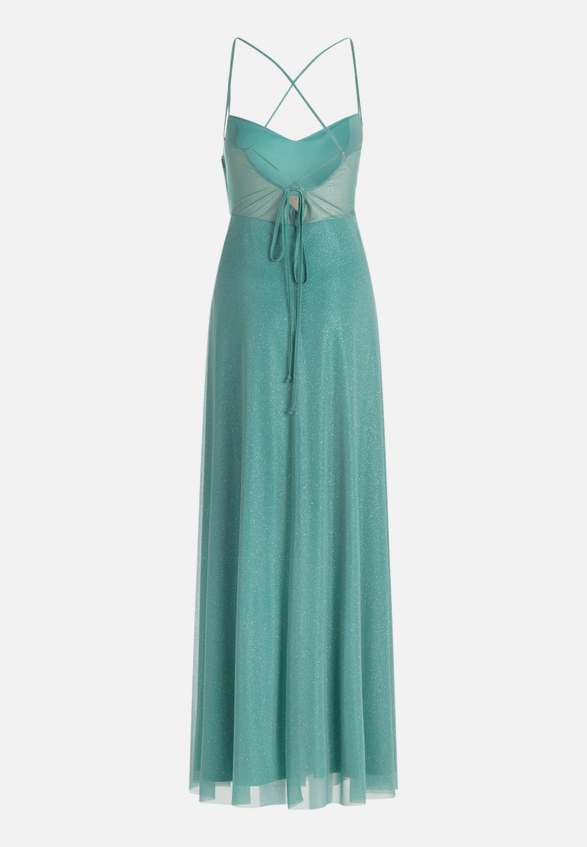 Abendkleid im Glitzer-Look / Rückseite