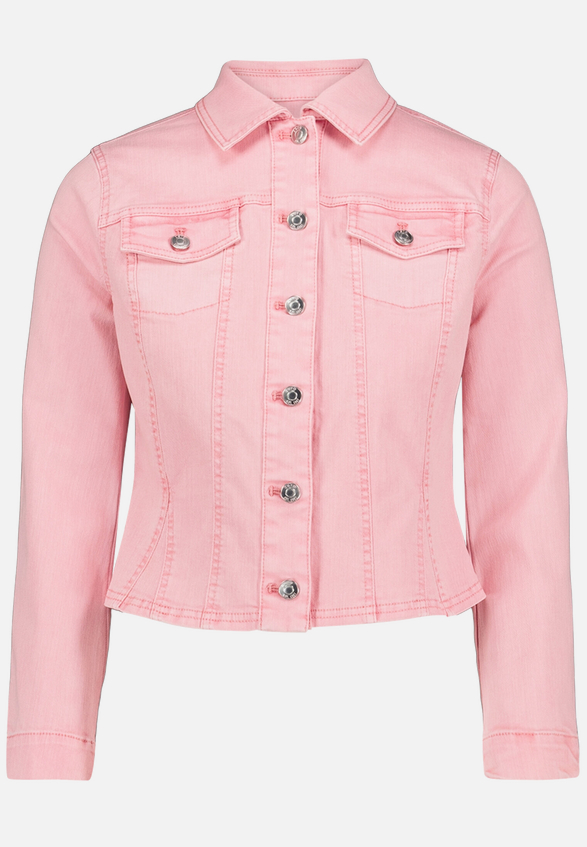 Jeansjacke tailliert mit Knopfleiste / Vorderseite