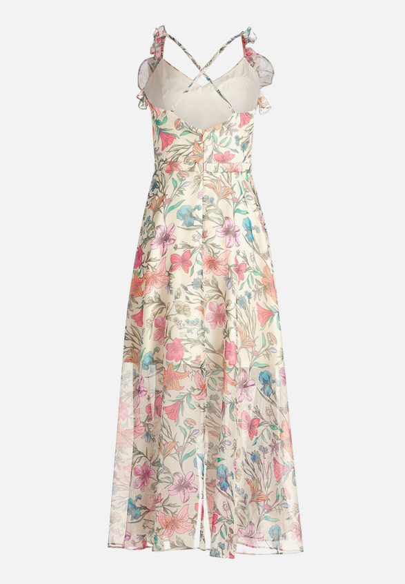 Abendkleid mit Volant / Rückseite