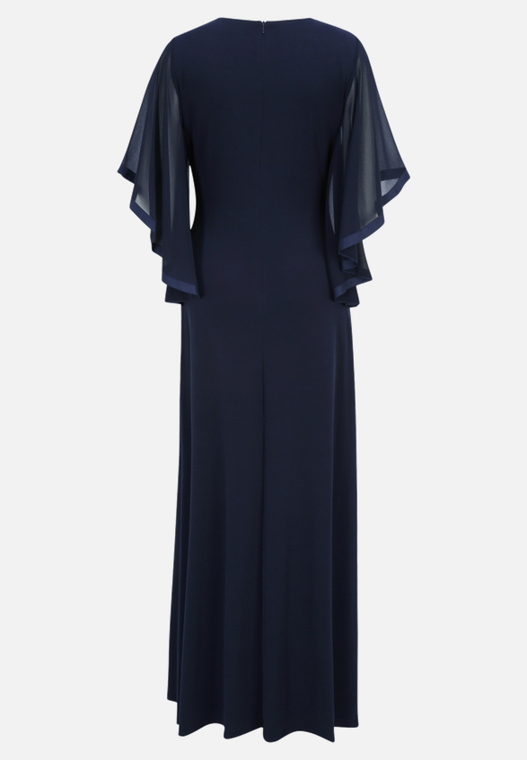Abendkleid mit Flügelärmeln / Rückseite