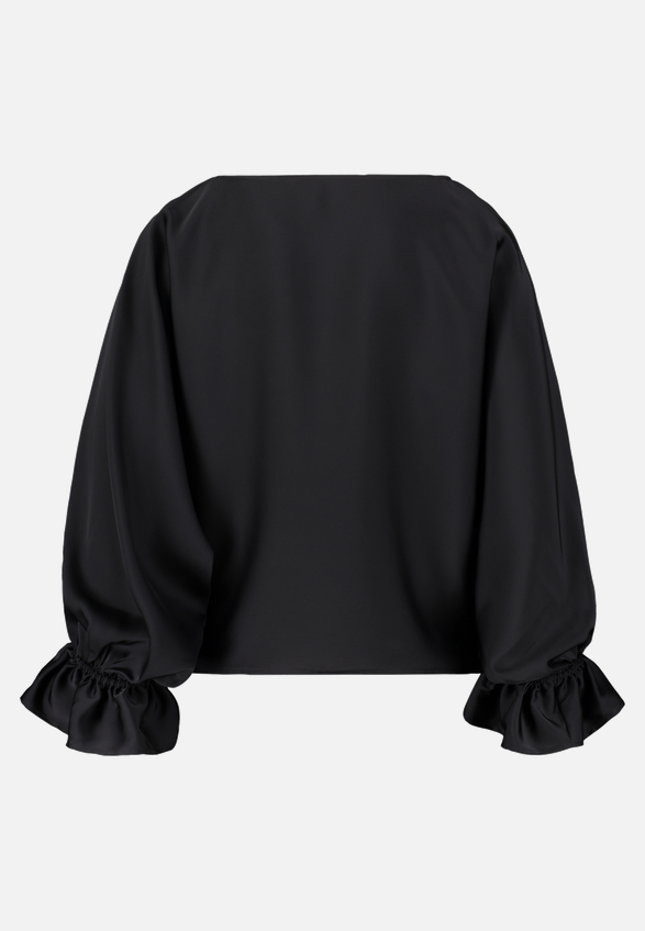 Satin-Bluse mit Fledermausärmeln / Rückseite