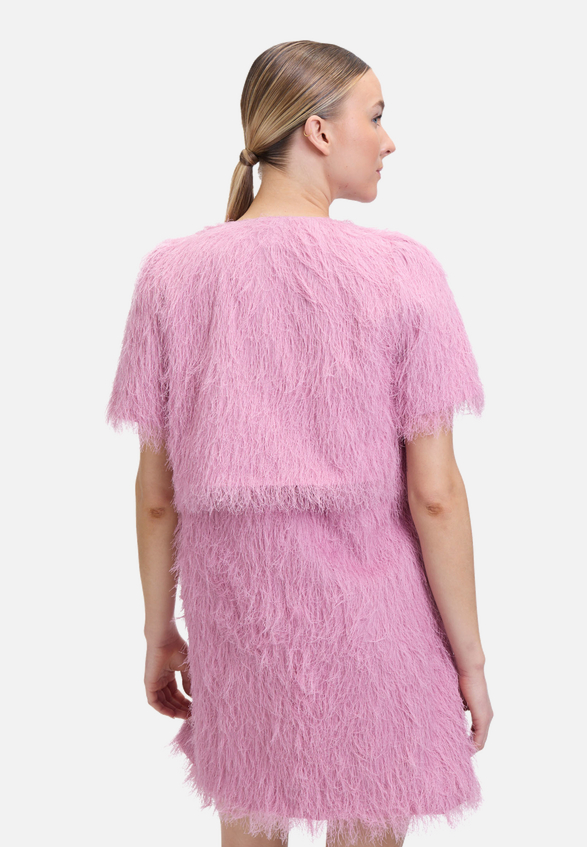 Bolero-Jacke mit Fransen / Modellfoto Rückseite