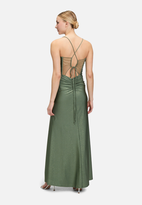 Abendkleid im Glitzer-Look / Modellfoto Rückseite