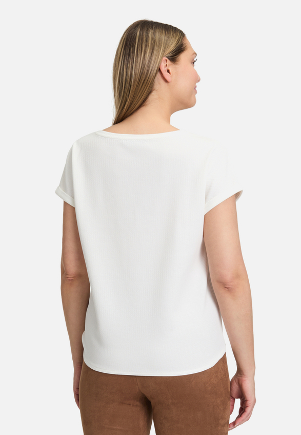 Halbarm-Shirt mit Schleifenknoten / Modellfoto Rückseite