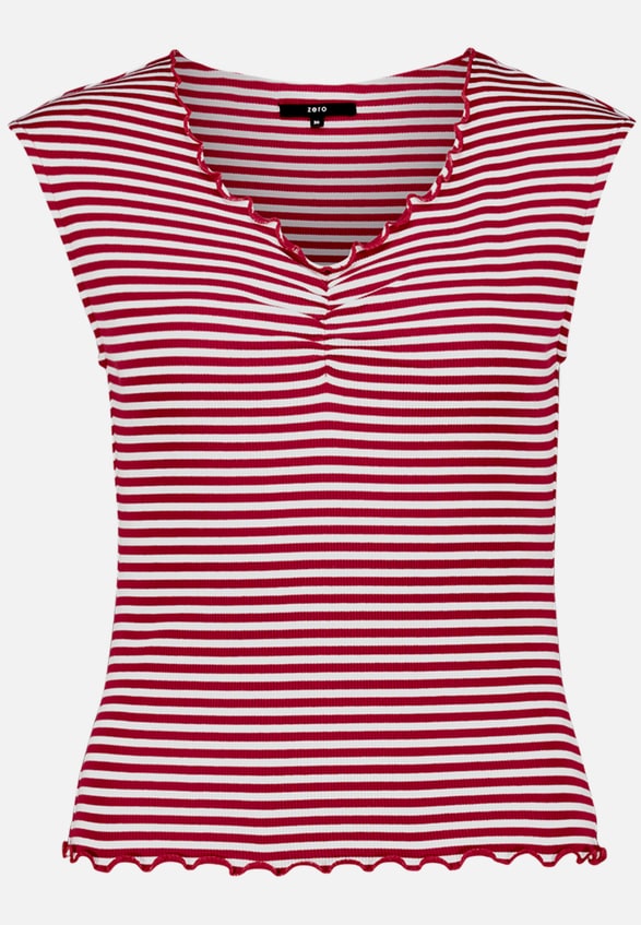 Top  gestreift mit Raffung  / Vorderseite