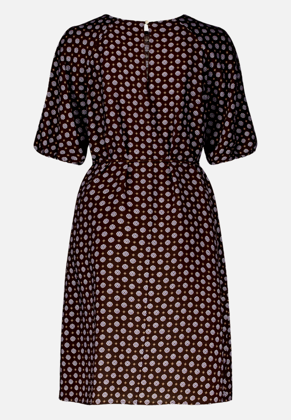 Gemustertes Minikleid mit Bindegürtel  / Rückseite