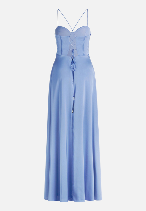 Abendkleid mit Wasserfallausschnitt / Rückseite