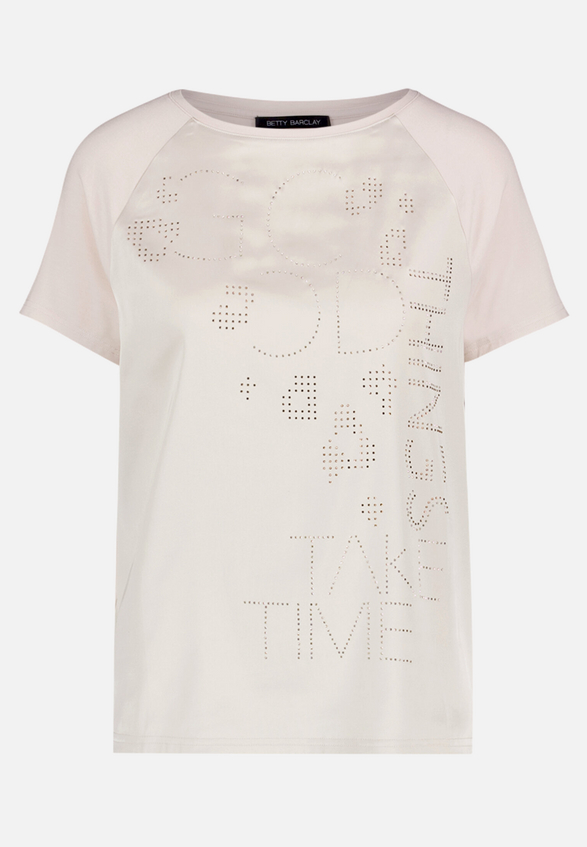 Blusenshirt  mit Print und Glitzer / Vorderseite