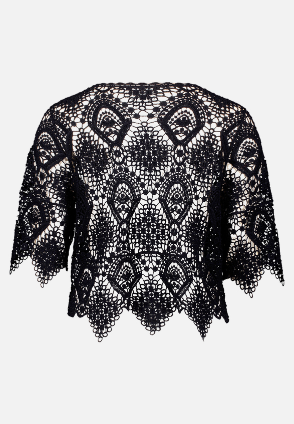 Lochstrick-Pullover mit Lochmuster / Rückseite