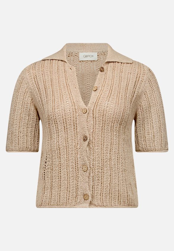 Sommer-Strickjacke mit Knopfleiste / Vorderseite