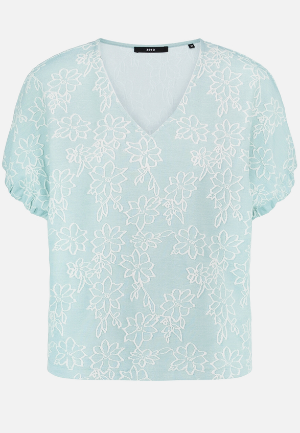 Shirt mit Blumen-Stickerei / Vorderseite