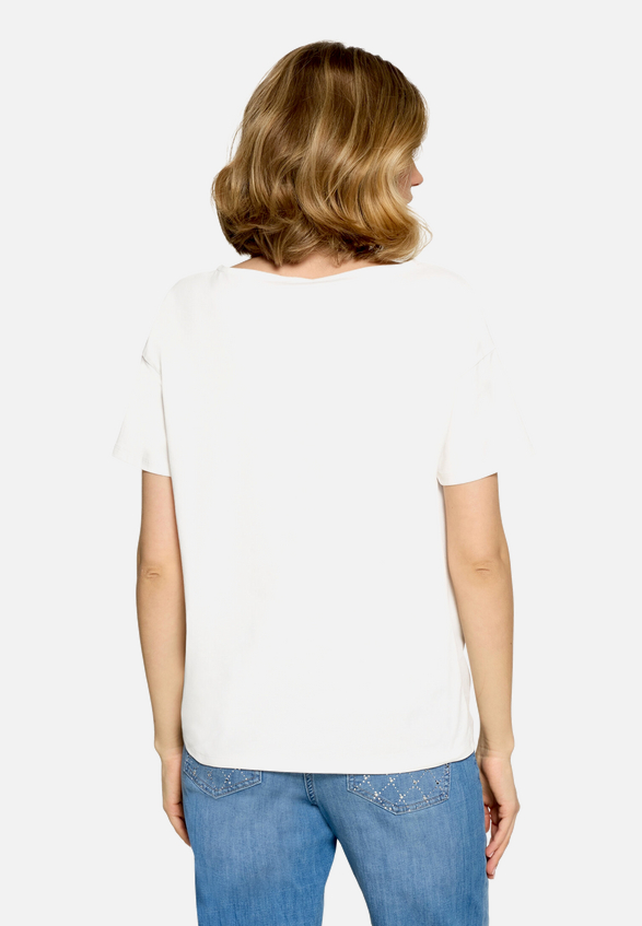 Blusenshirt mit Schleifenknoten / Modellfoto Rückseite