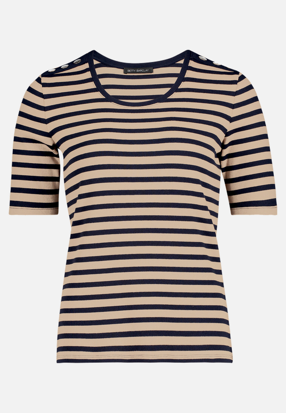 Basic Shirt mit Rippenstruktur / Vorderseite