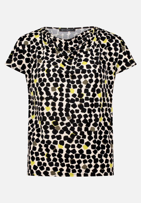 Printshirt mit Wasserfallausschnitt / Vorderseite