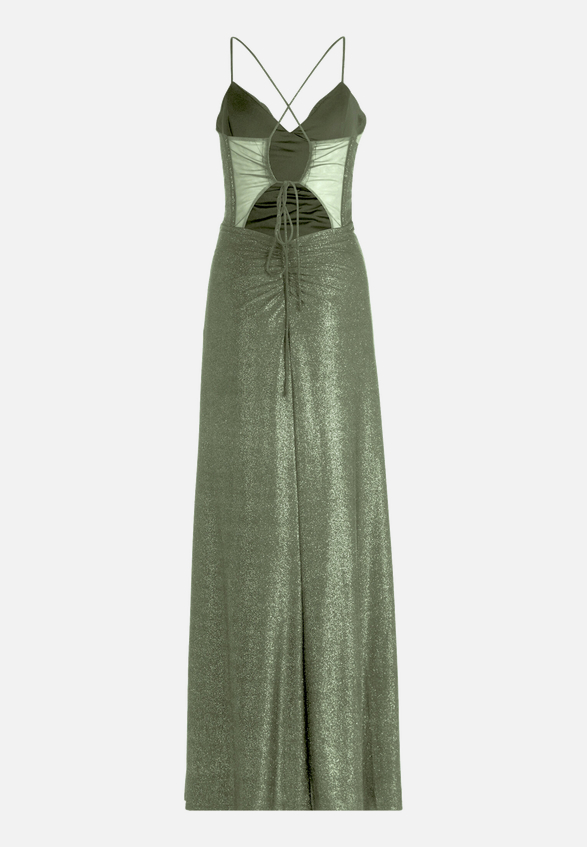 Abendkleid im Glitzer-Look / Rückseite