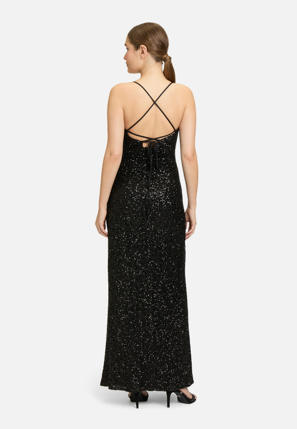 Abendkleid figurbetont / Modellfoto Rückseite