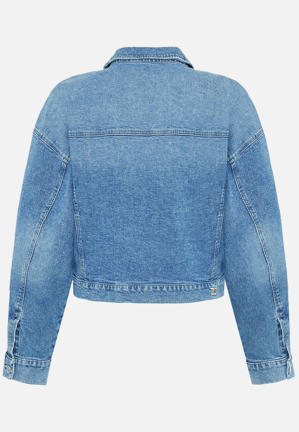 Jeansjacke kurz mit Knopfleiste  / Rückseite
