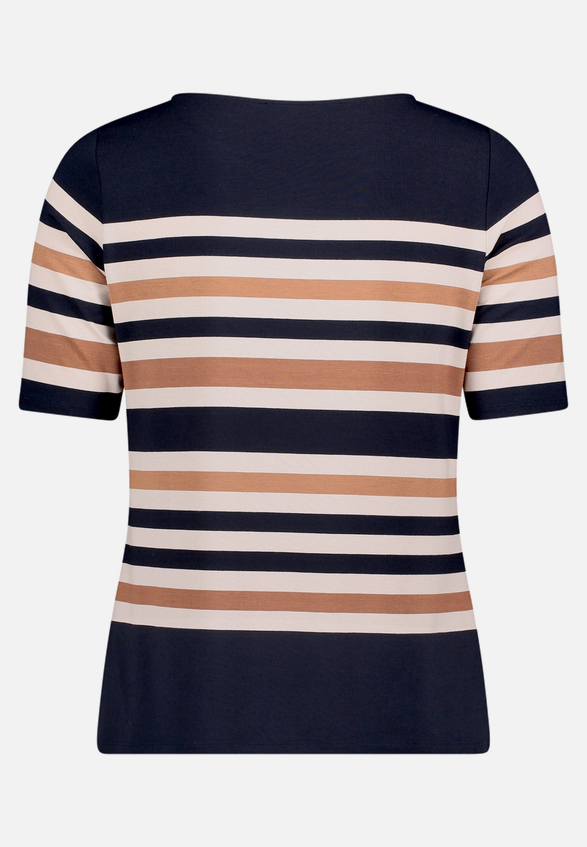 Gestreiftes T-Shirt  mit U-Boot Ausschnitt  / Rückseite