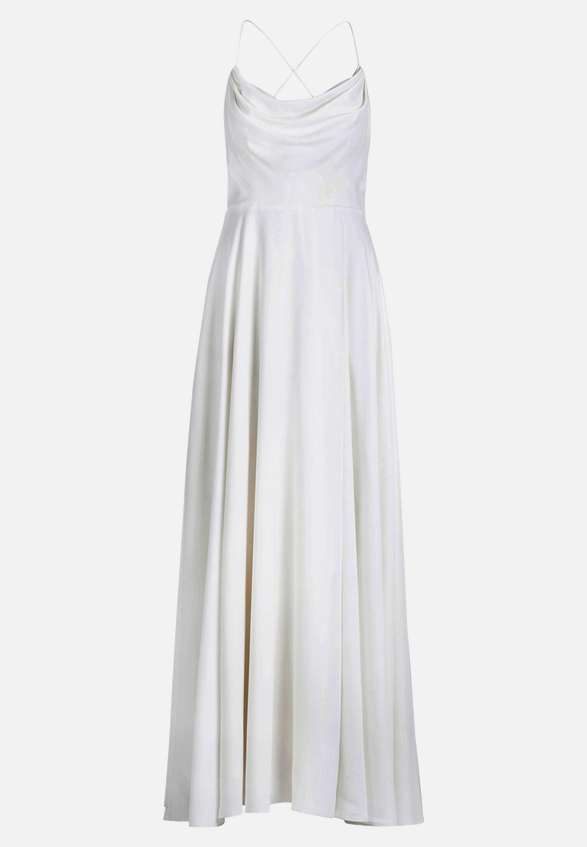 Abendkleid mit Wasserfallausschnitt / Vorderseite