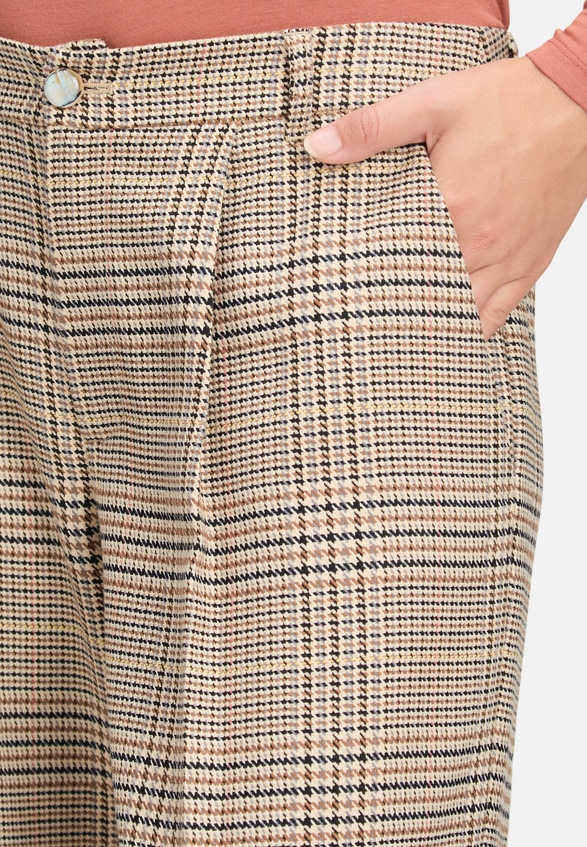 Karo-Hose mit Bundfalten / Detailbild
