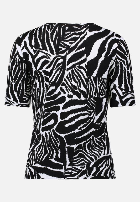 Basic Shirt mit Rippenstruktur / Rückseite