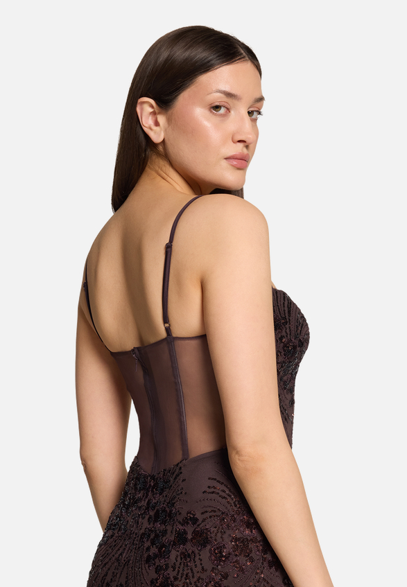 Abendkleid mit Pailletten / Detailbild