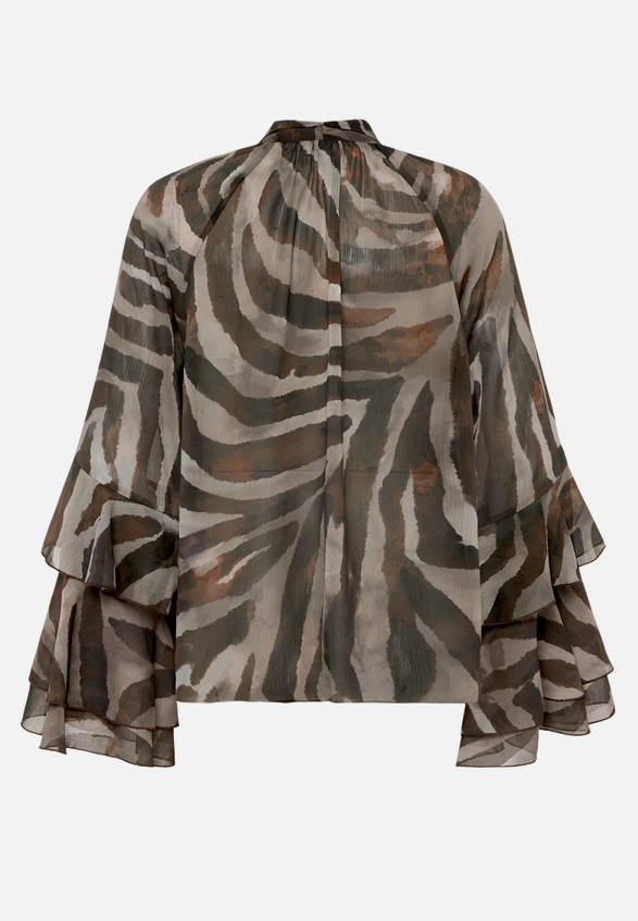 Chiffonbluse mit Volant / Rückseite
