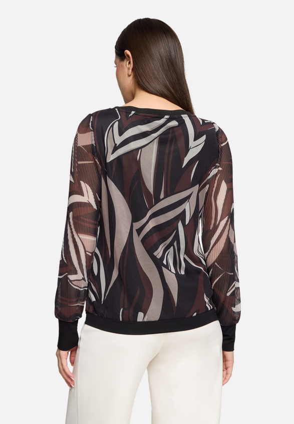 Langarm-Shirt mit Plissee / Modellfoto Rückseite