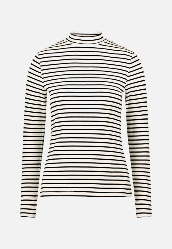 Ringelshirt mit Stehkragen / Vorderseite