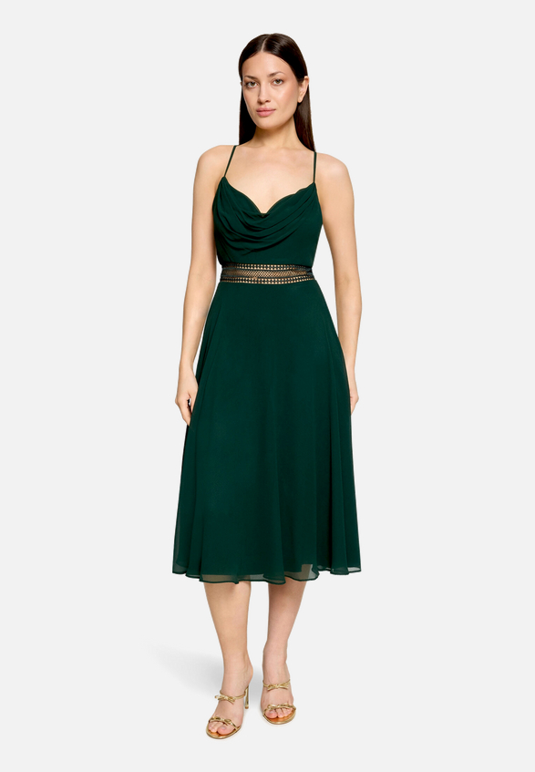 Cocktailkleid mit Wasserfallausschnitt / Modellfoto Vorderseite