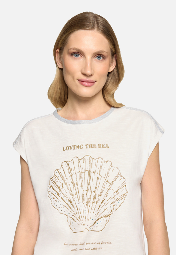 Rundhals-Shirt mit Placement / Detailbild