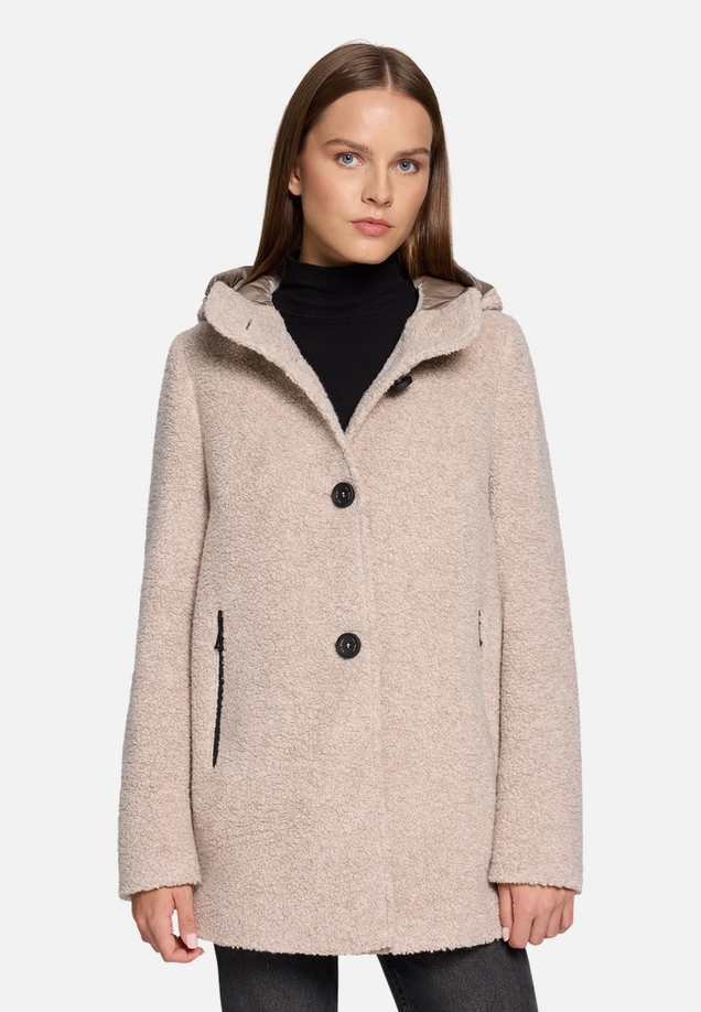 Wolljacke mit Kapuze / Modellfoto Vorderseite