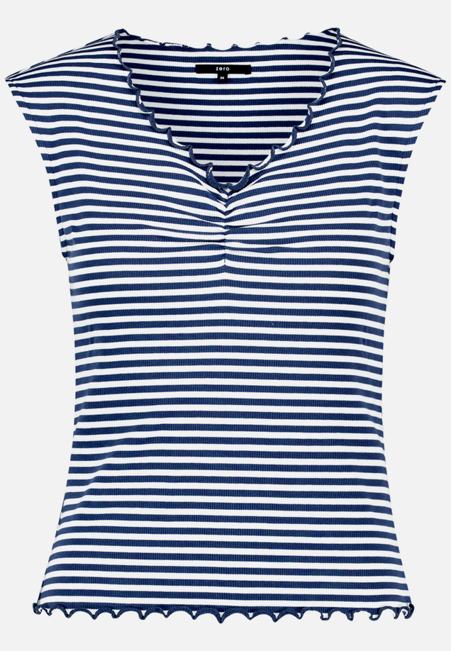 Top  gestreift mit Raffung  / Vorderseite
