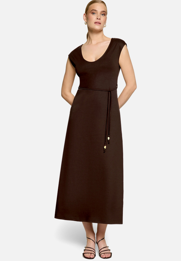 Jerseykleid  Maxi mit Bindegürtel / Modellfoto Vorderseite