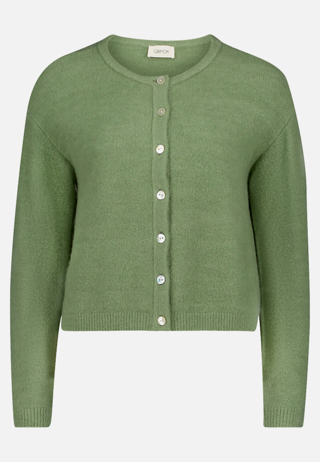 Strick-Cardigan mit Rundhalsausschnitt / Vorderseite