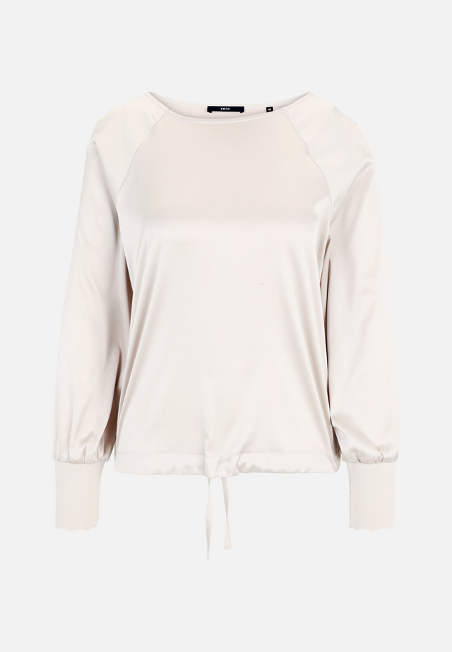 Satinbluse mit Strickbündchen / Vorderseite