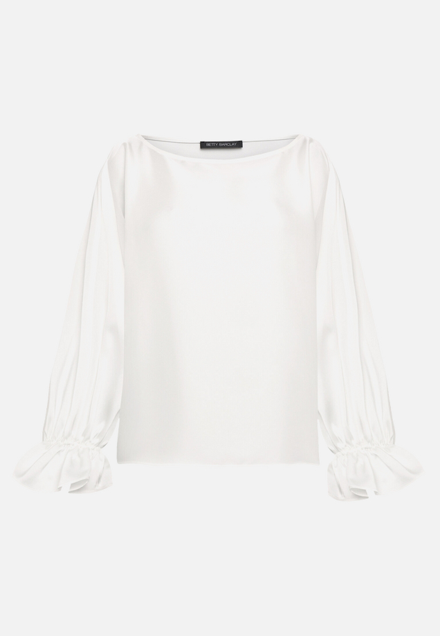 Satin-Bluse mit U-Boot-Ausschnitt / Vorderseite