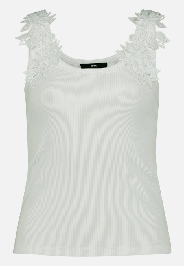 Top  mit floraler Spitze  / Vorderseite