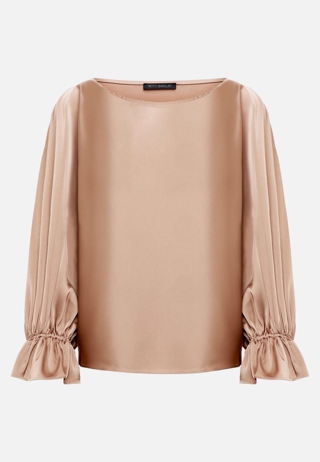 Satin-Bluse mit U-Boot-Ausschnitt / Vorderseite