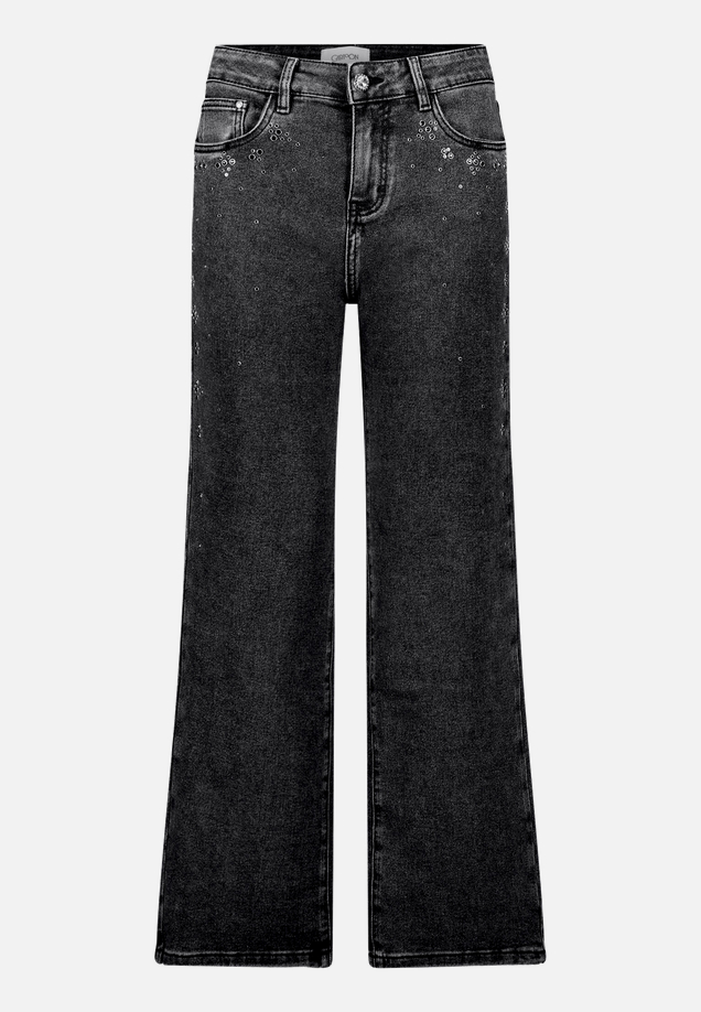 Stretch-Jeans mit Strass / Vorderseite