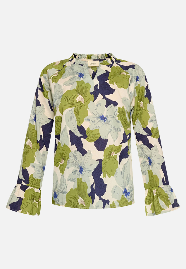 Rüschenbluse mit Muster / Vorderseite