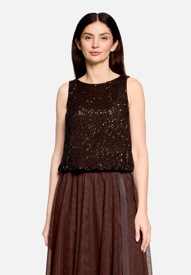 Pailletten-Top im Glitzer-Look / Modellfoto Vorderseite