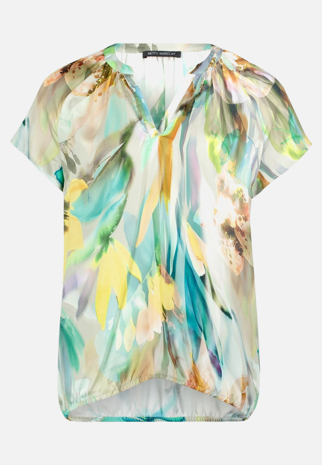 Satin-Bluse mit Blumenprint / Vorderseite