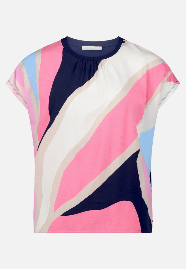 Patchwork-Shirt mit Raffung / Vorderseite