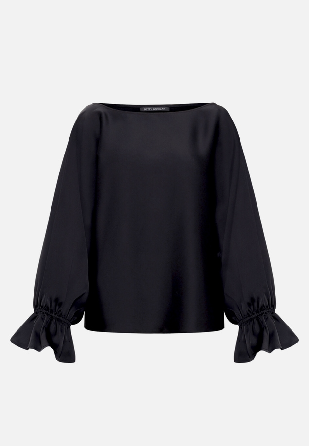 Satin-Bluse mit U-Boot-Ausschnitt / Vorderseite