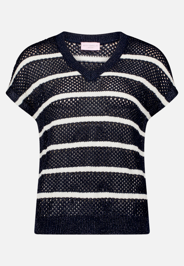Lochstrick-Pullover mit Streifen / Vorderseite